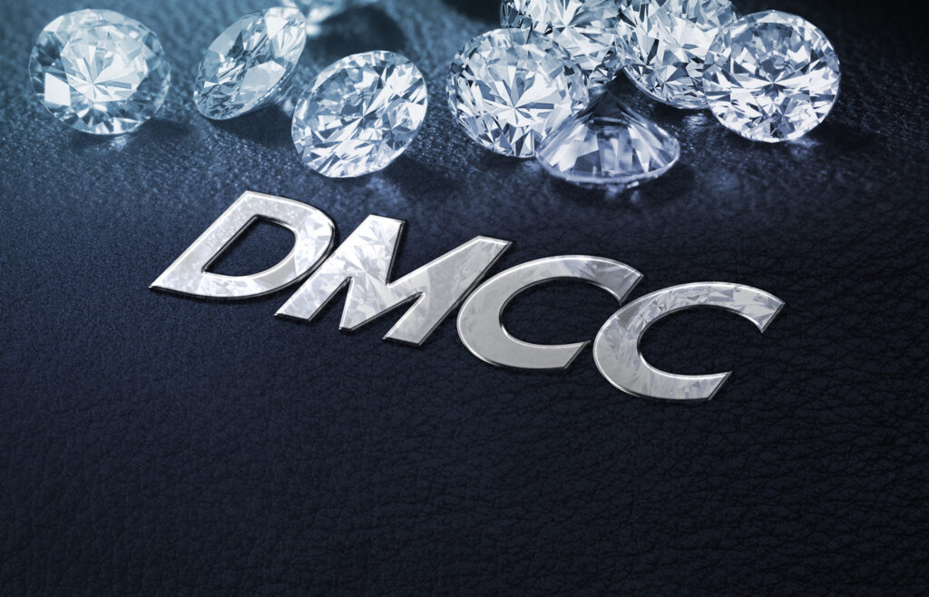 DMCC logo image with diamond background